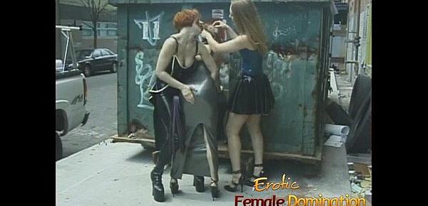  Three kinky lesbians enjoy having some naughty fun in public